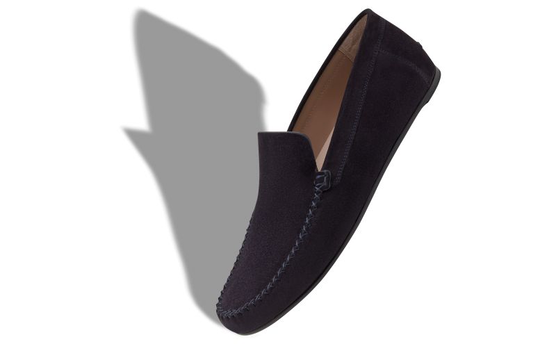 Alder, Navy Blue Suede Slippers - US$935.00
